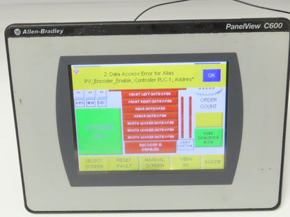 Allen Bradley 2711C-T6T PanelView C600 HMI Control Panel Ser A 24VDC