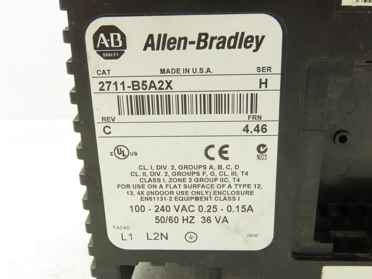 Allen Bradley 2711-B5A2X PanelView 550 Panel Display Interface Keypad Ser H READ