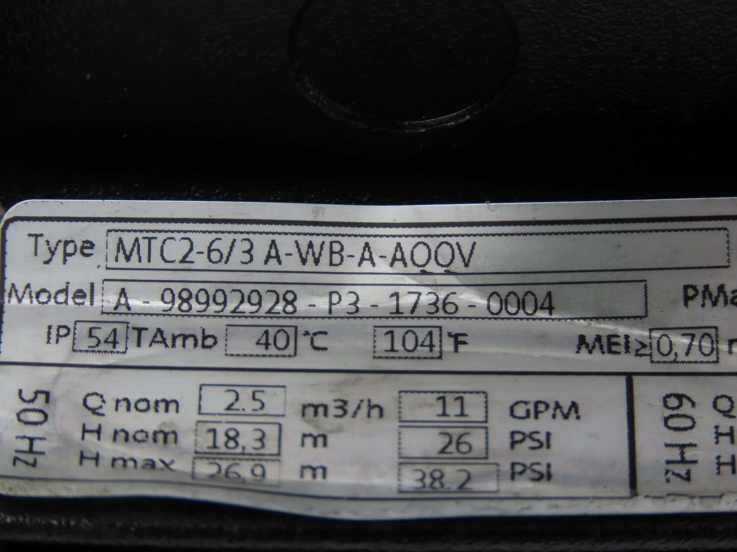 Grundfos MTC2-6/3 A-WB-A-AQQV Immersion Coolant Pump 13GPM .75Hp 230/460V 3PH