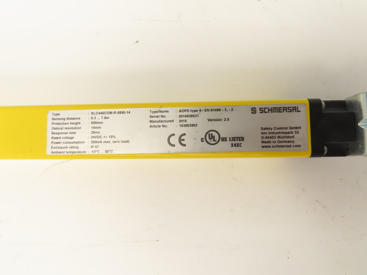 Schmersal SLC440COM-ER-0890-14 Safety Light Curtain Transmitter & Receiver Set