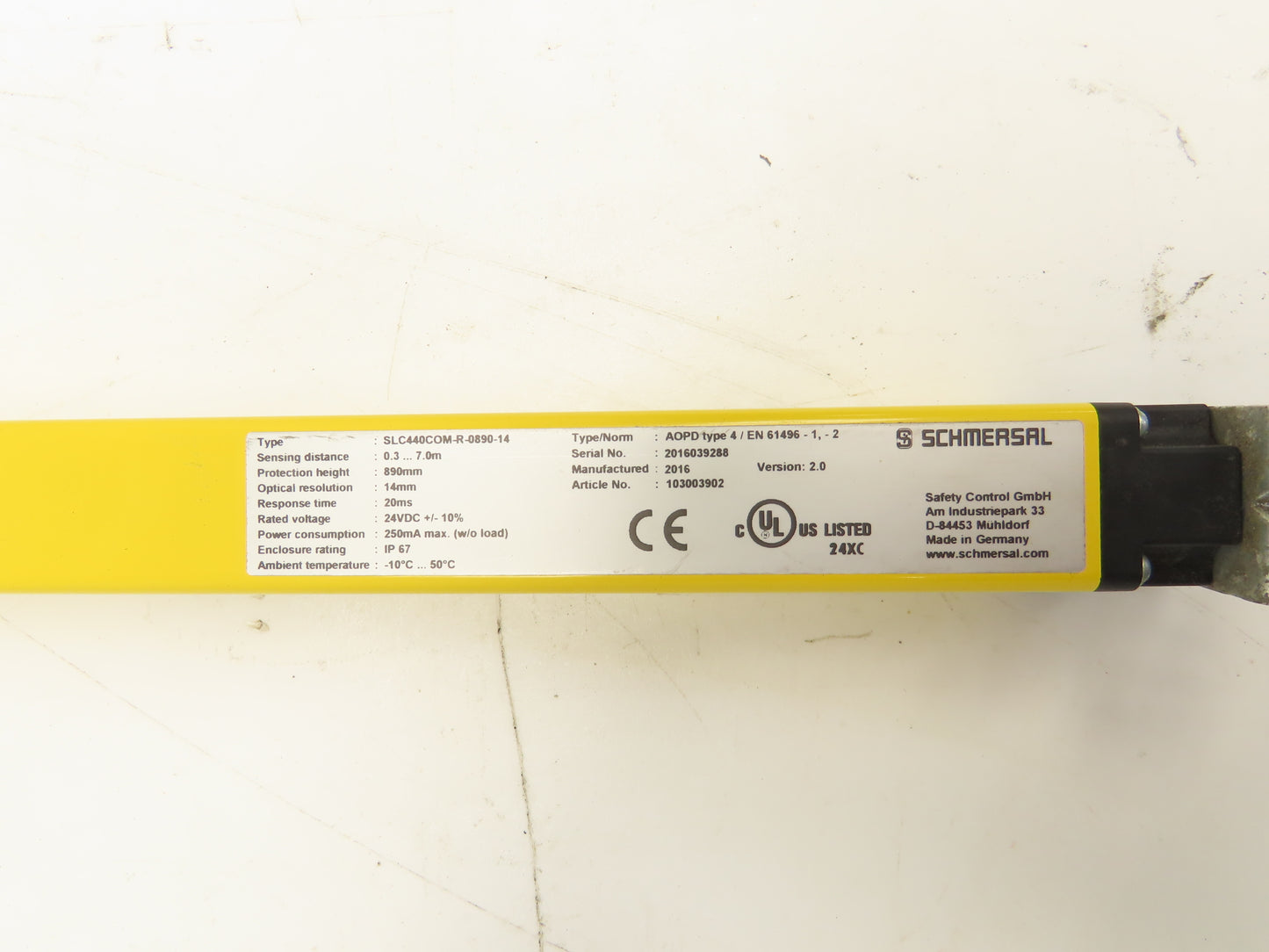 Schmersal SLC440COM-ER-0890-14 Safety Light Curtain Transmitter & Receiver Set