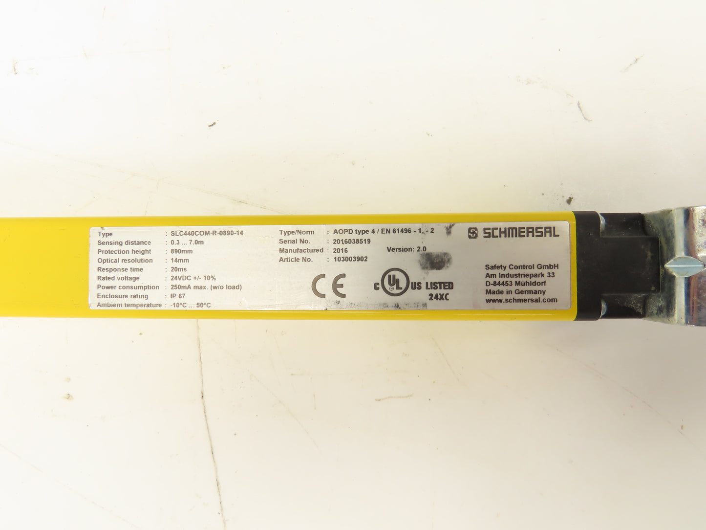 Schmersal SLC440COM-ER-0890-14 Safety Light Curtain Transmitter & Receiver Set