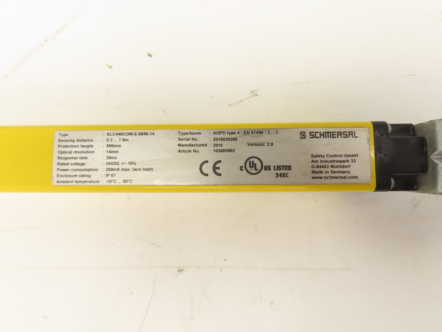 Schmersal SLC440COM-ER-0890-14 Safety Light Curtain Transmitter & Receiver Set