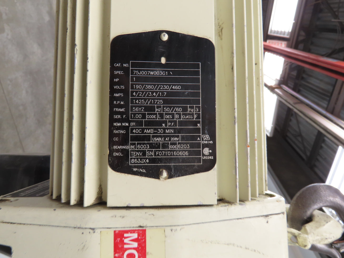 Coffing JLC2016310 Electric Chain Hoist 1 Ton 16 FPM 13' Lift 230/460V 3PH