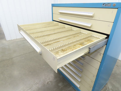 Nu-Era Modular Tool Storage Cabinet 11 Drawer 45x28x61" Stanley Vidmar Blue