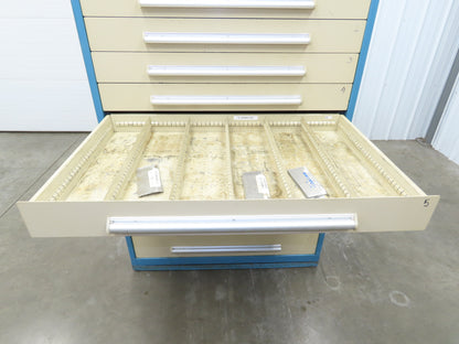 Nu-Era Modular Tool Storage Cabinet 11 Drawer 45x28x61" Stanley Vidmar Blue