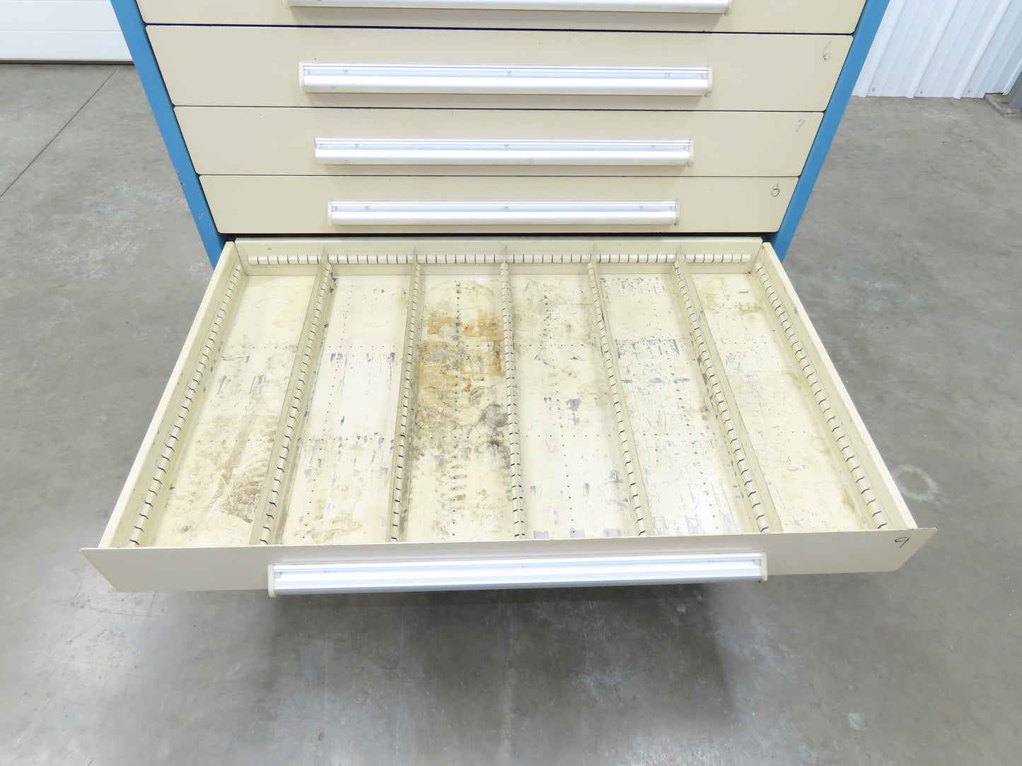 Nu-Era Modular Tool Storage Cabinet 11 Drawer 45x28x61" Stanley Vidmar Blue