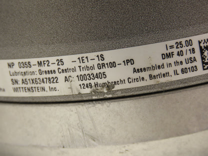 Wittenstein Alpha NP 035S-MF2-25-1E1-1S Servo Gearbox 25:1 Ratio Inline Reducer