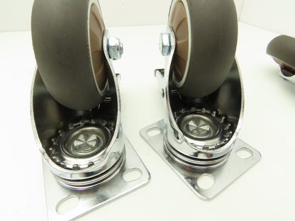 Nefish X003USEVS7 3" Rubber Swivel Caster Set of 4