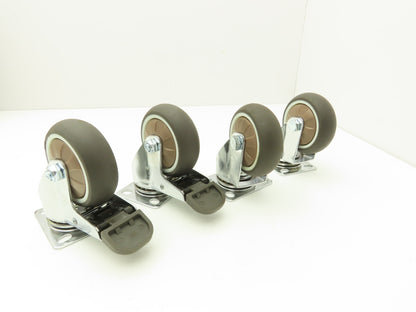 Nefish X003USEVS7 3" Rubber Swivel Caster Set of 4