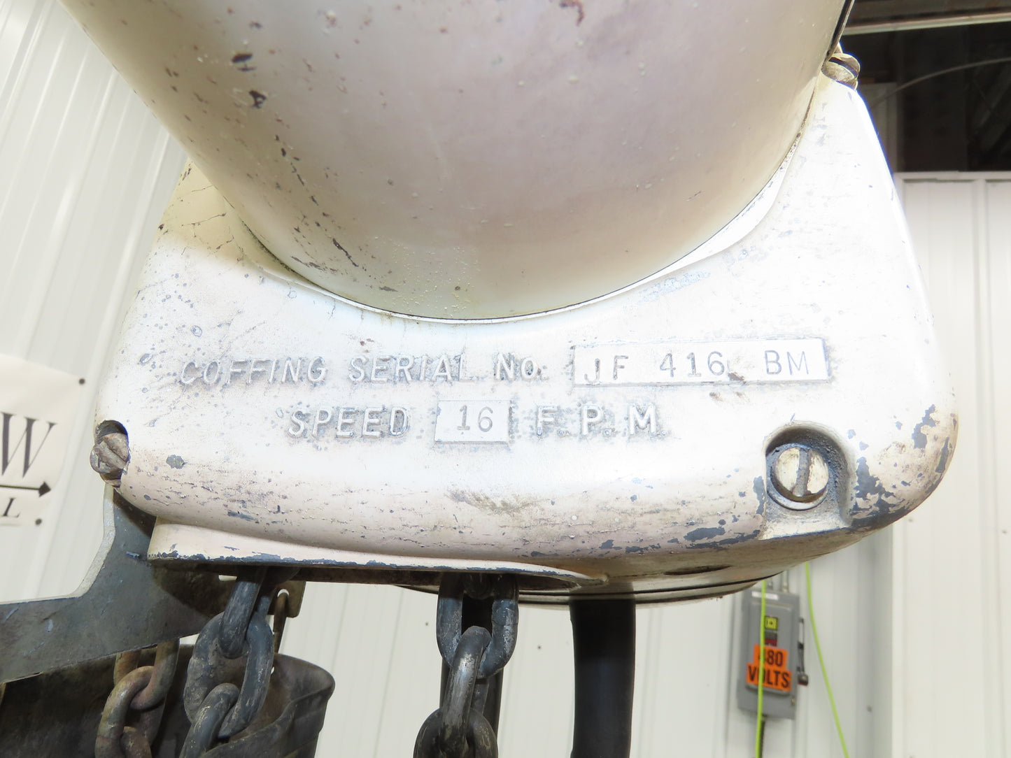 Coffing JF 1/4 Ton Electric Chain Hoist 16 FPM 9' Lift 230/460V 3PH