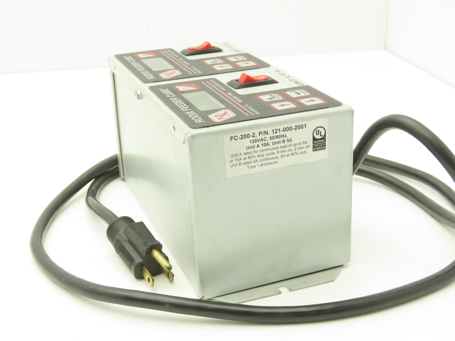 Rodix 121-000-2001 FC-200-2 Dual Vibratory Feeder Control 120VAC 50/60Hz-READ
