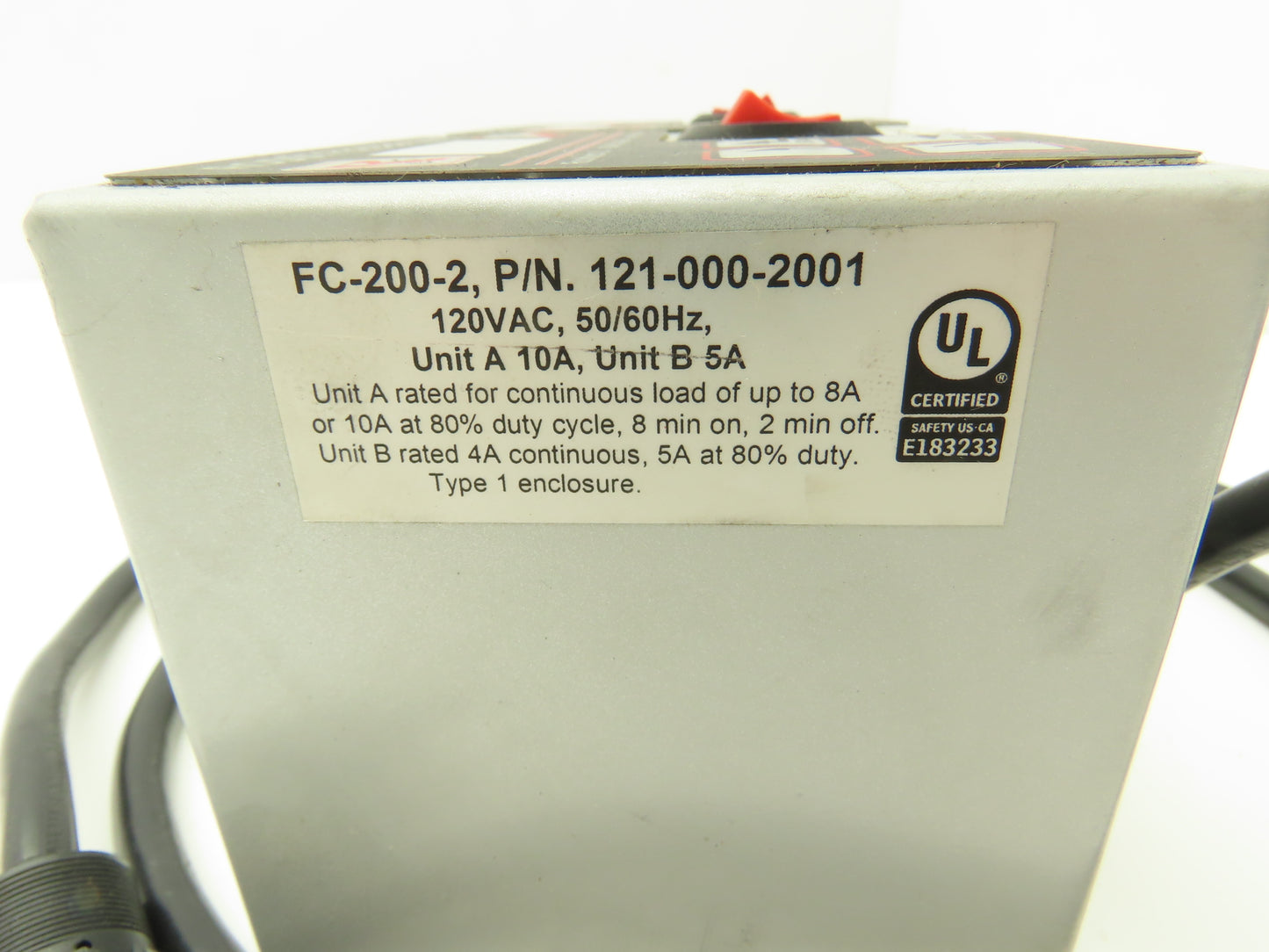 Rodix 121-000-2001 FC-200-2 Dual Vibratory Feeder Control 120VAC 50/60Hz-READ