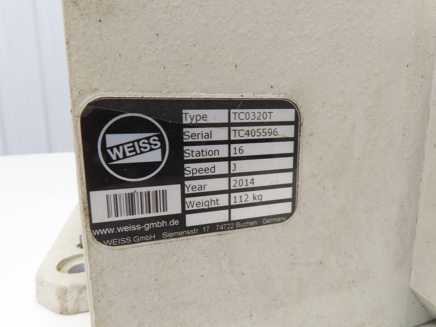 Weiss TC0320T Rotary Indexing Table 16 Station 320mm OD 0.64kw 230/460V 3Ph