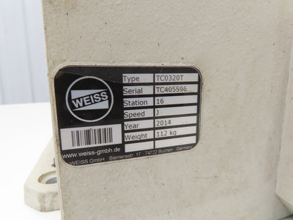 Weiss TC0320T Rotary Indexing Table 16 Station 320mm OD 0.64kw 230/460V 3Ph