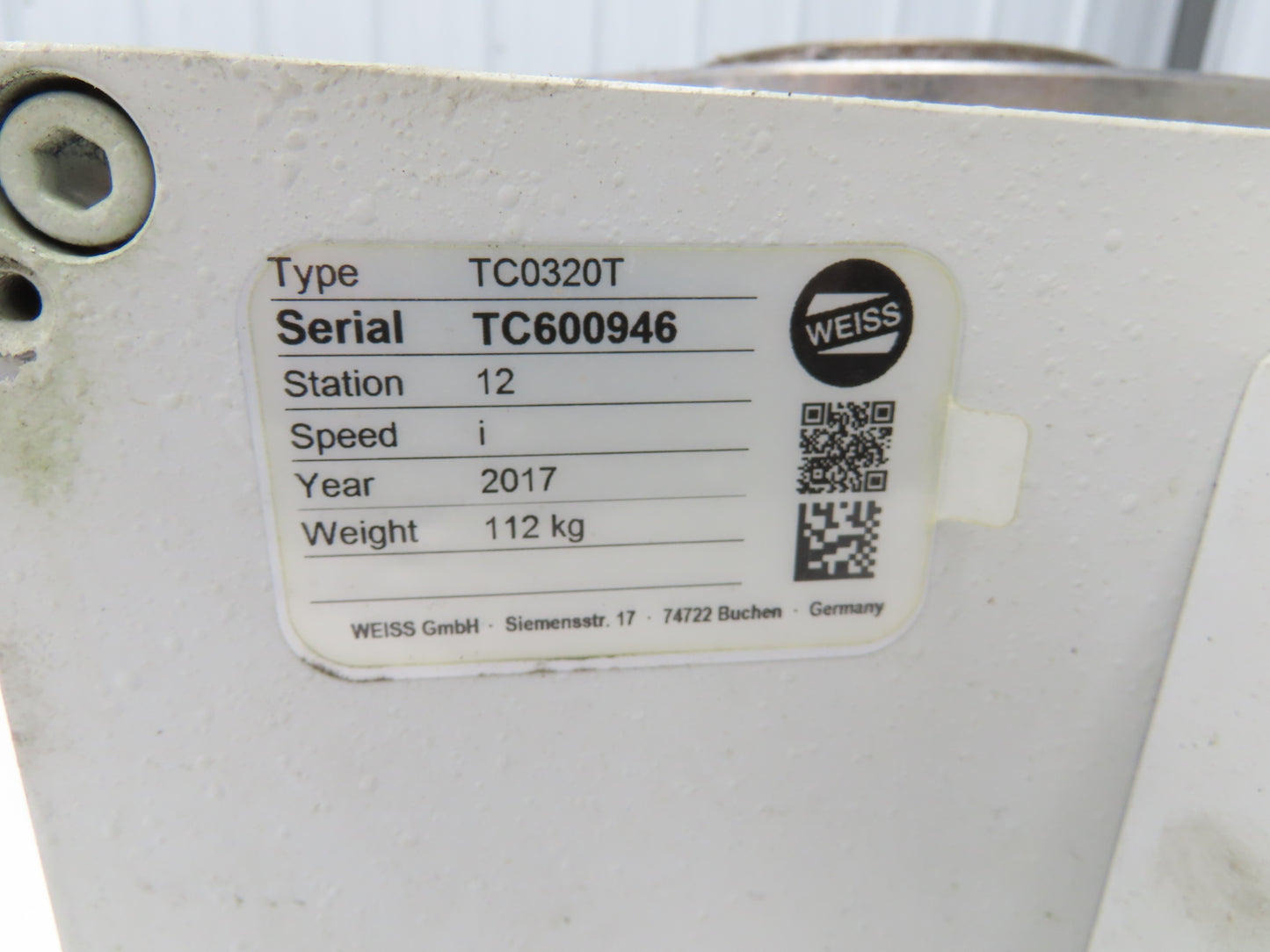 Weiss TC0320T Rotary Indexing Table 12 Station 320mm OD 0.64kw 230/460V 3Ph