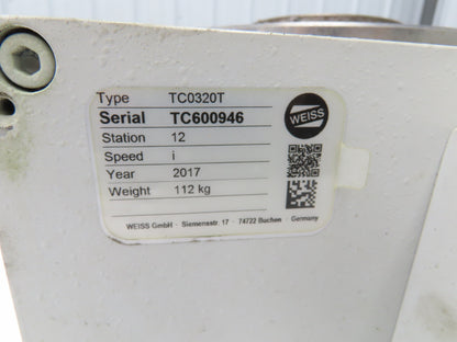Weiss TC0320T Rotary Indexing Table 12 Station 320mm OD 0.64kw 230/460V 3Ph