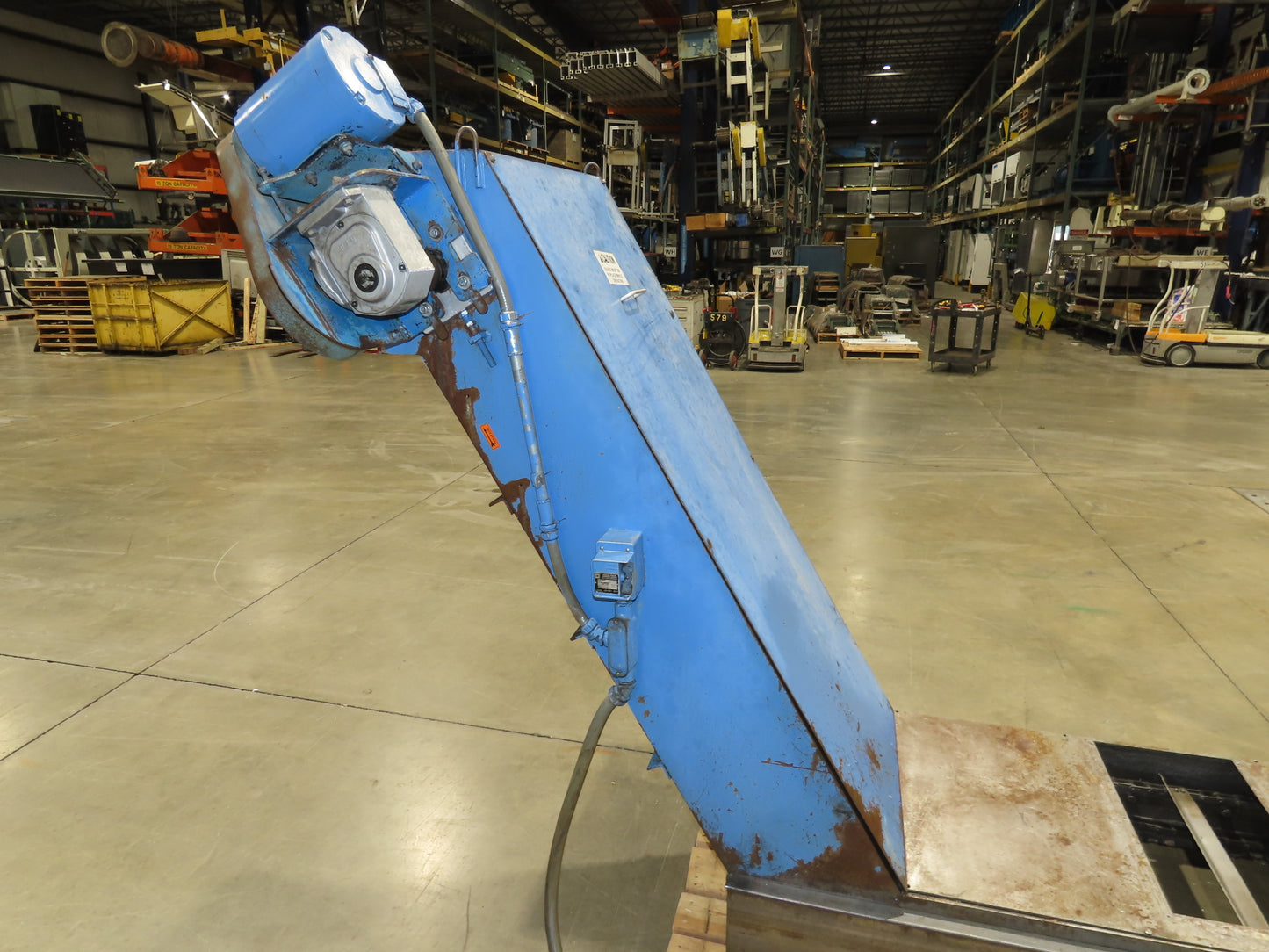 Barnes Kleenall Chip Conveyor Scraper Chain Coolant Filter 25"x72" Infeed 55"H
