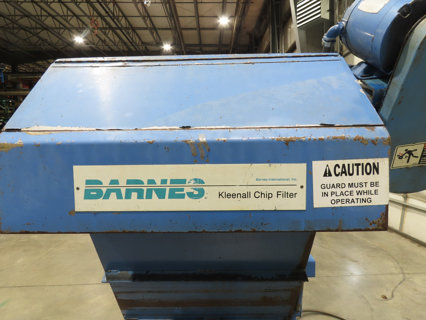 Barnes Kleenall Chip Conveyor Scraper Chain Coolant Filter 25"x72" Infeed 55"H