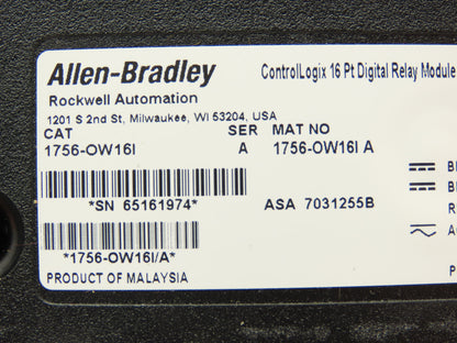 Allen Bradley 1756-OW16I A ControlLogix 16PT Relay Output 24VFW 3.003 Ser A
