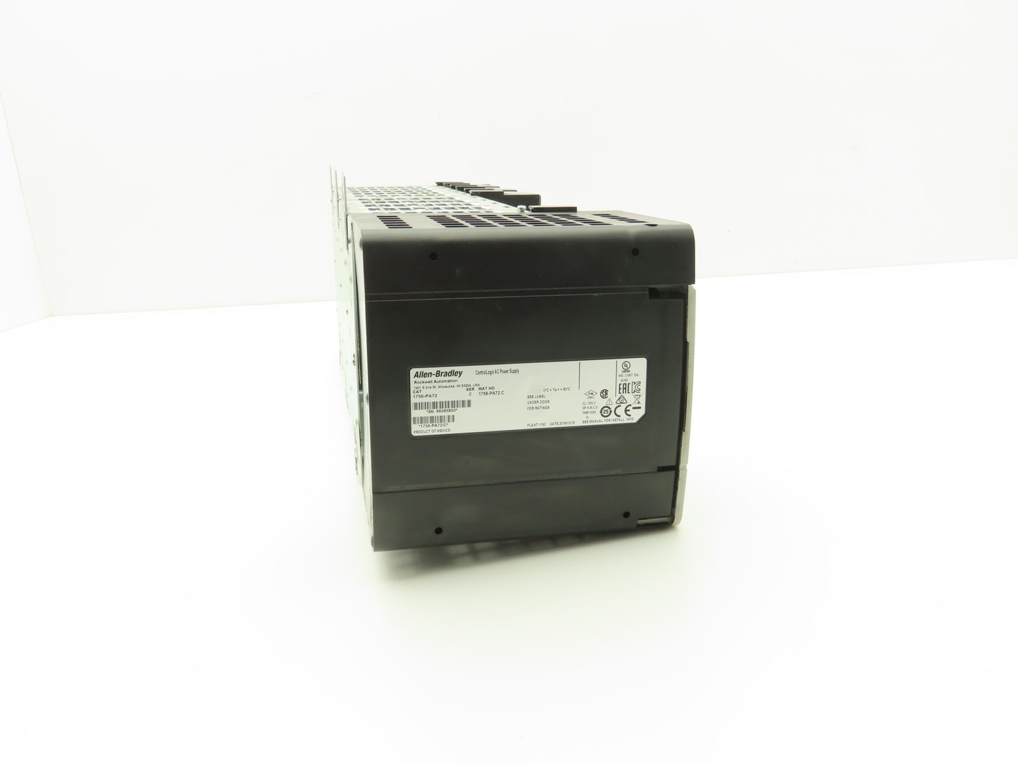 Allen Bradley ControlLogix I/O 10 Slot Rack Chassis & Power Supply 1756-PA72