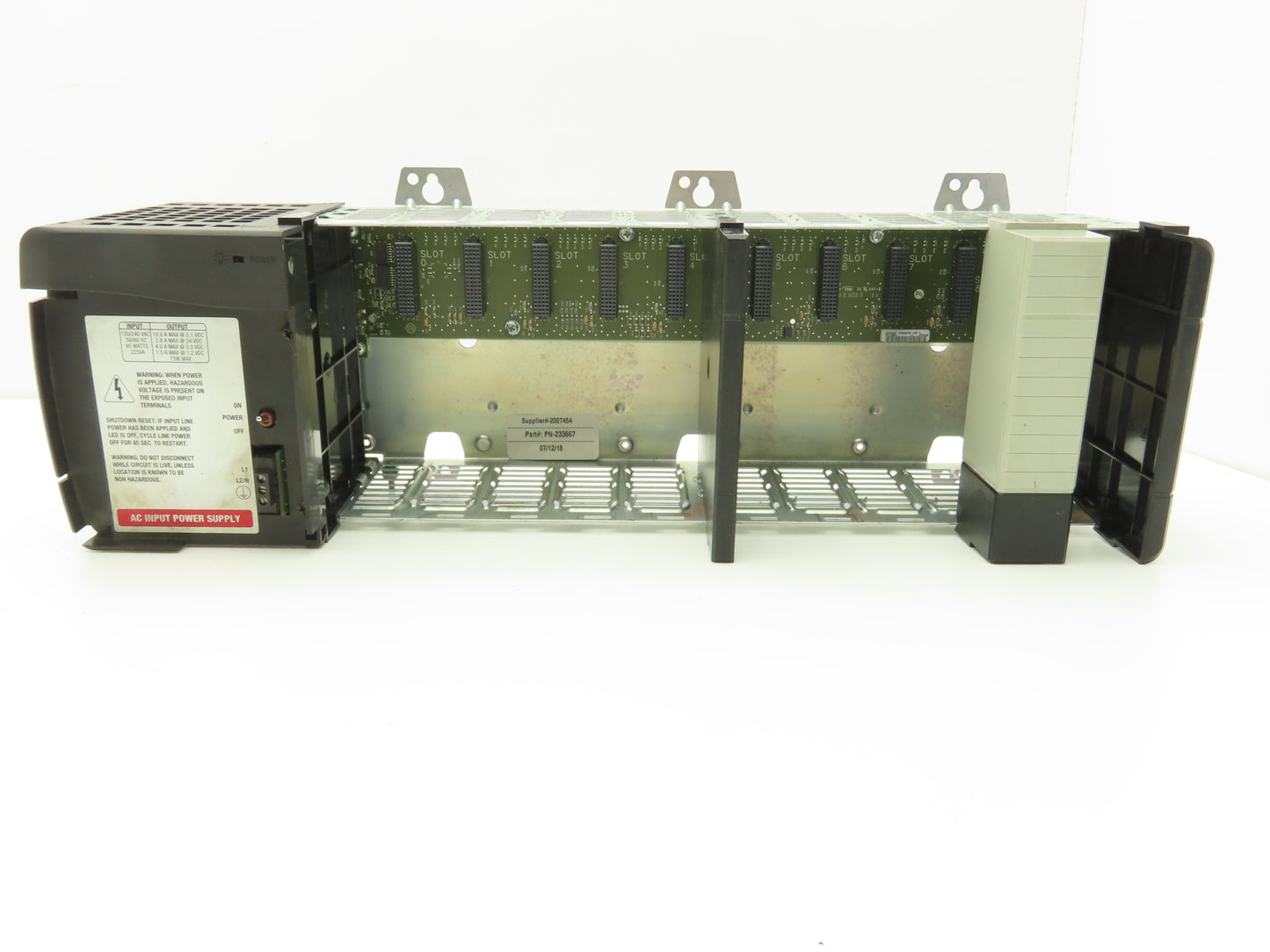 Allen Bradley ControlLogix I/O 10 Slot Rack Chassis & Power Supply 1756-PA72