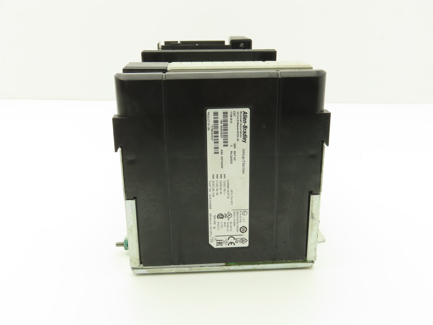 Allen Bradley ControlLogix I/O 10 Slot Rack Chassis & Power Supply 1756-PA72