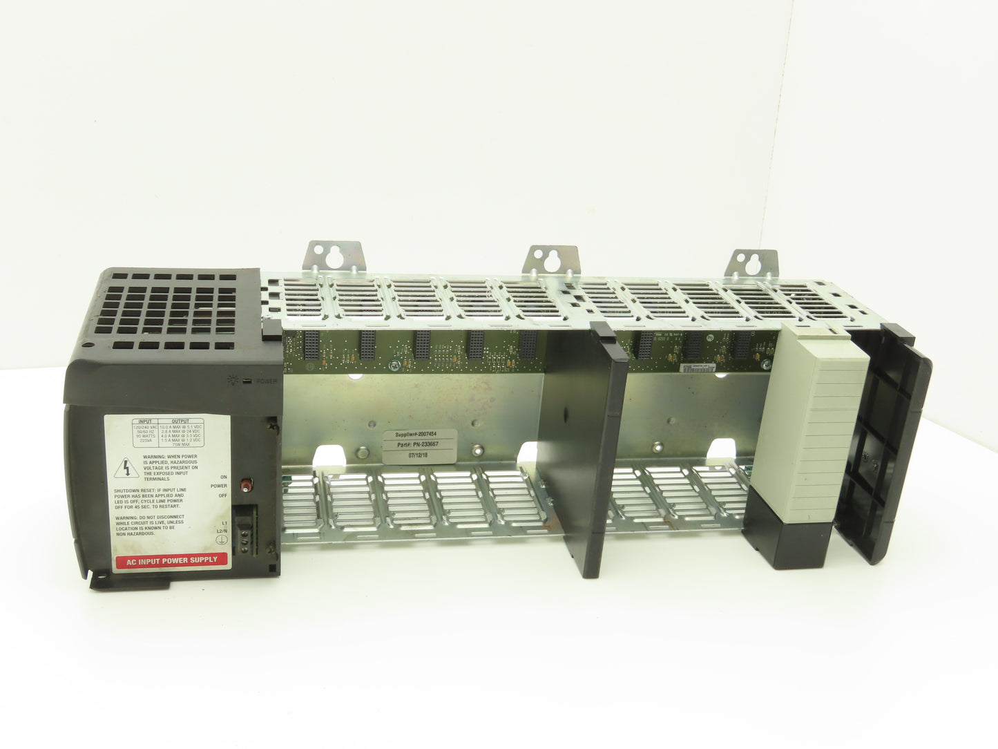 Allen Bradley ControlLogix I/O 10 Slot Rack Chassis & Power Supply 1756-PA72