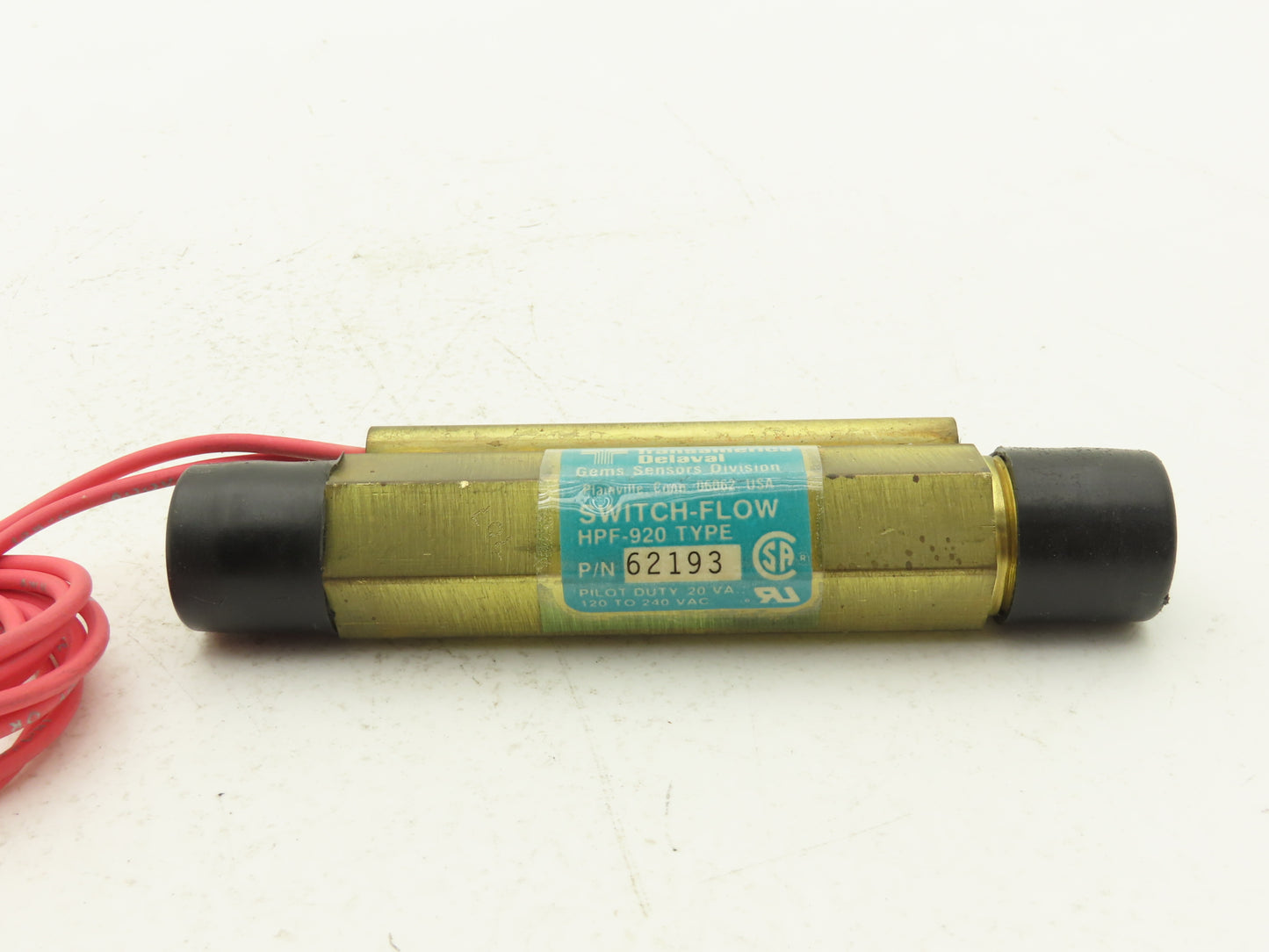 Gems 62193 HPF-920 Brass Flow Sensor Switch 1/2"NPT 120-240V