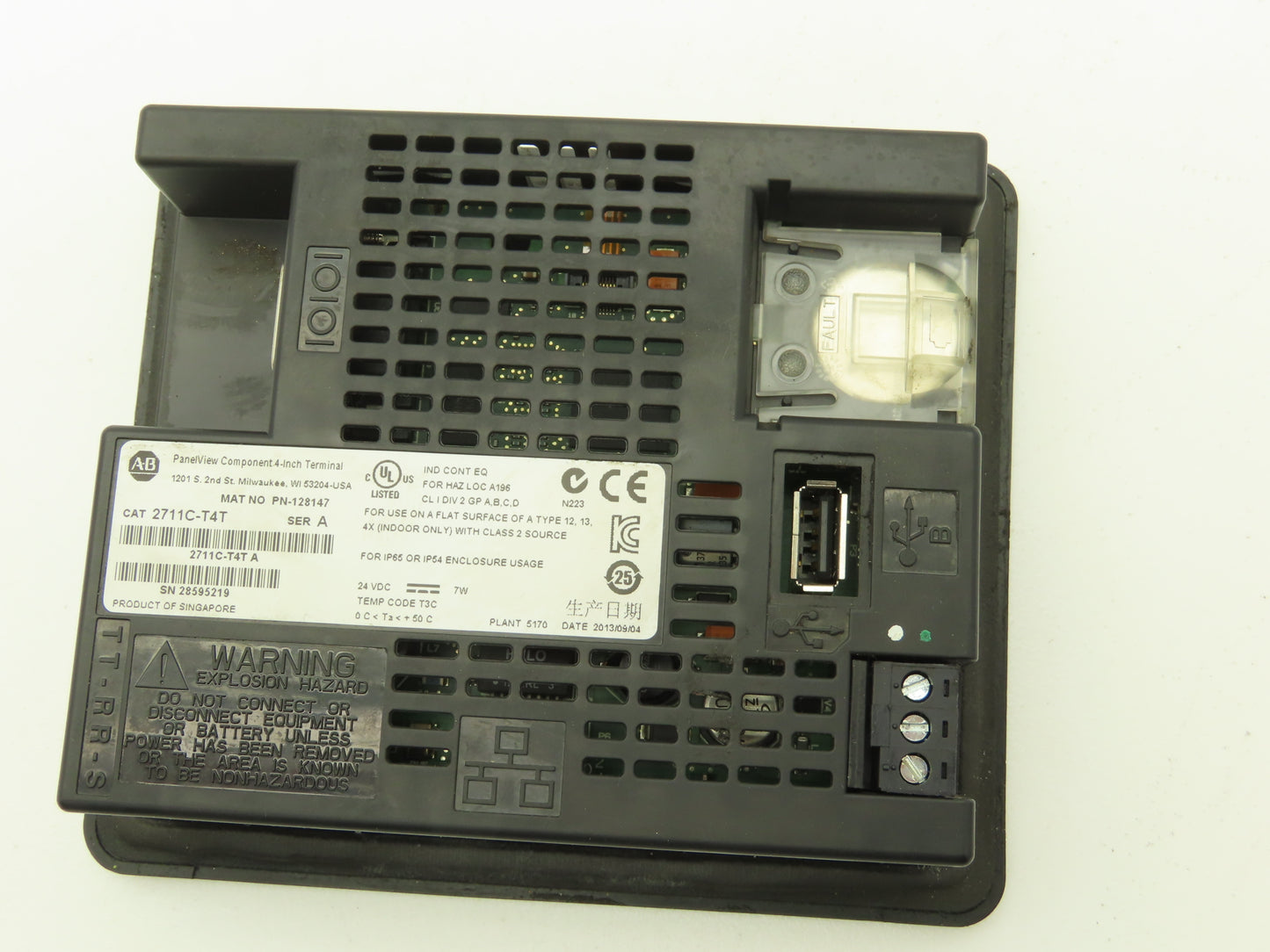 Allen Bradley 2711C-T4T PanelView Component 4" Touch Screen & 4-Key Input 24V