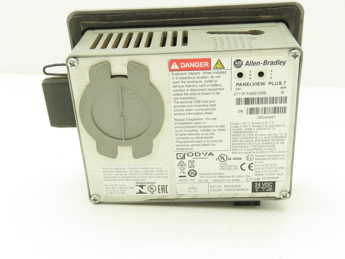 Allen Bradley 2711P-T4W21D8S HMI PanelView Plus 7 Operator Touch Panel 4"
