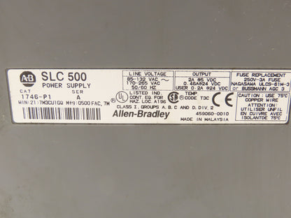 Allen Bradley 1746-A7 I/O 7 Slot Rack Chassis & Power Supply 1746-P1