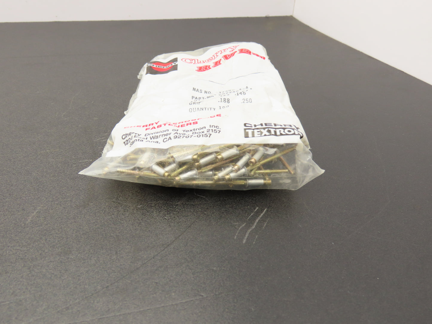 Cherry Rivet CR2248-4-4 Aircraft Grip Rivets .143-.146" Pop 9/64" Lot of 100pcs