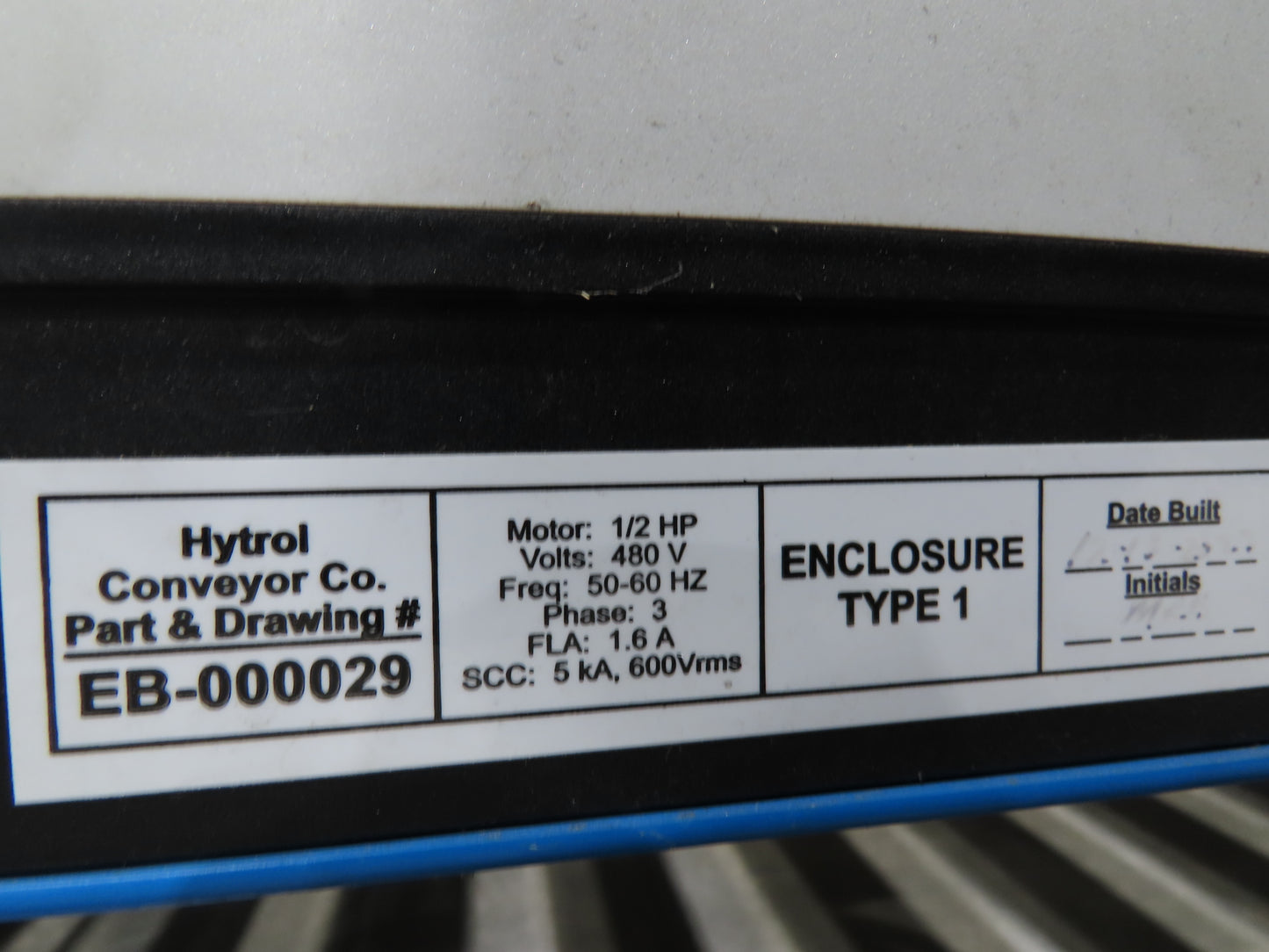 Hytrol 58"W x 15'L Pallet Conveyor 2.5"Roller 51.5"BF 3PH EZ-Logic Zones 30FPM