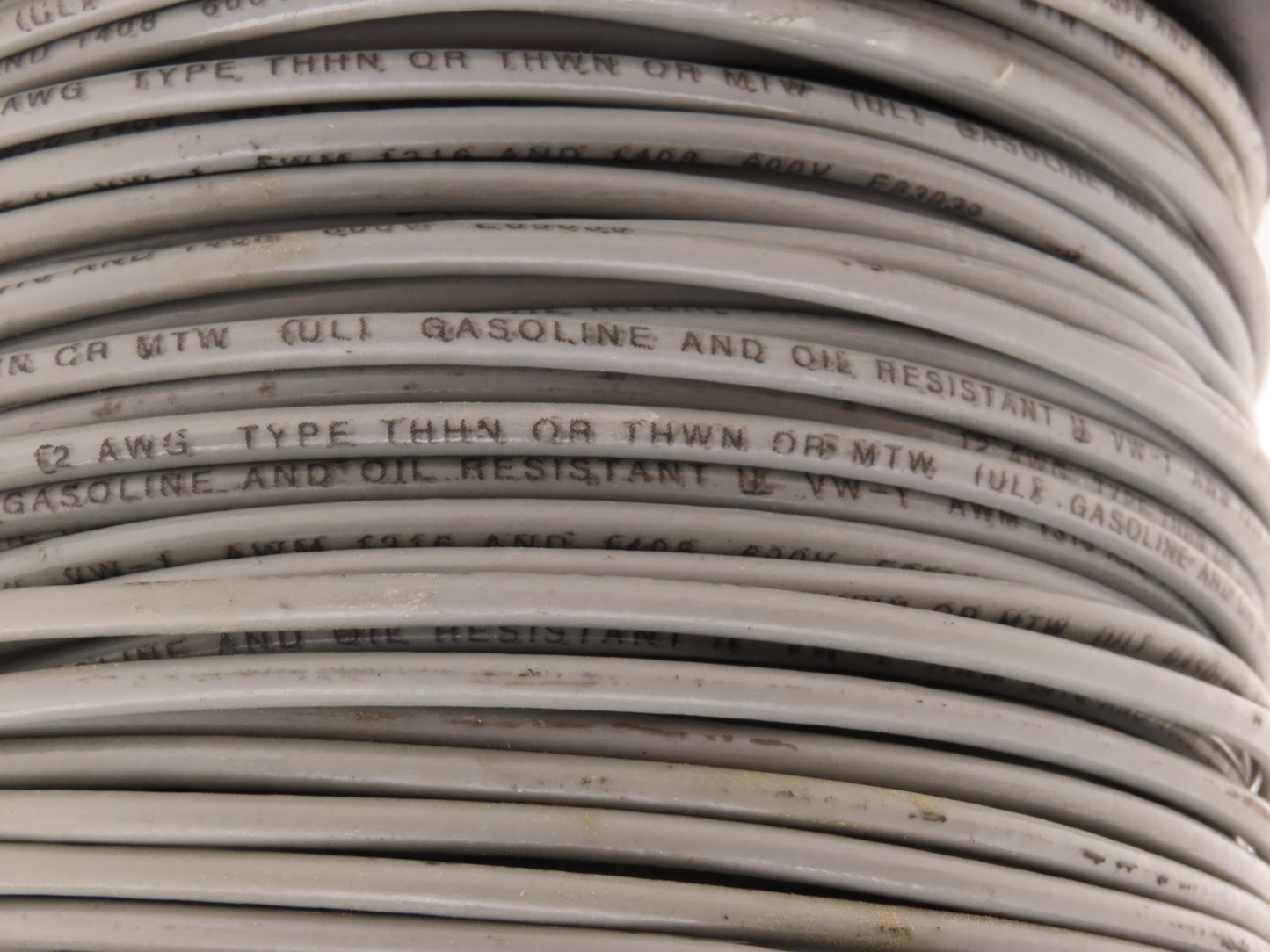 Machine Tool Wire 12AWG 19 Strand 600V 500' Spool Gray Cable THHN-THWN MTW-AWM