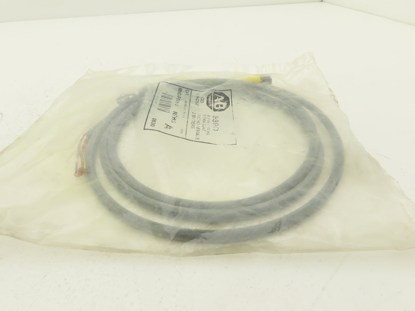 Allen Bradley 889D-F8AB-2 QD Cordset 8-Pin 8-Wire Cable 2M Ser A Gray  Lot of 2