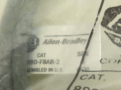 Allen Bradley 889D-F8AB-2 QD Cordset 8-Pin 8-Wire Cable 2M Ser A Gray  Lot of 2