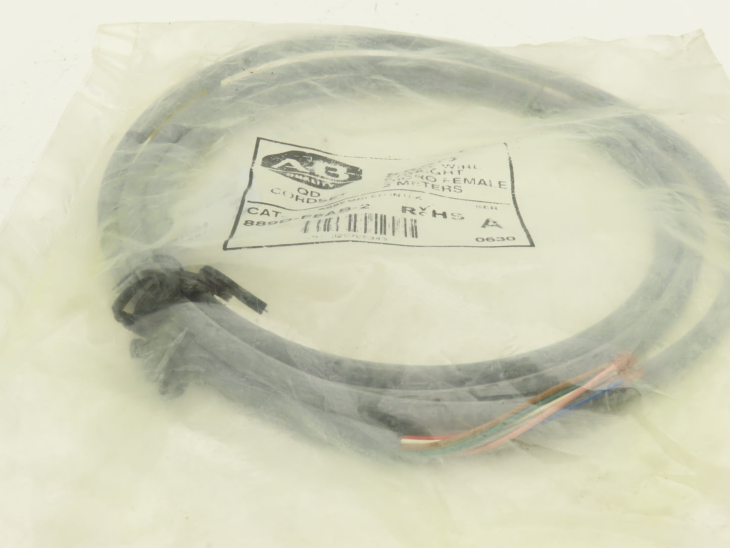 Allen Bradley 889D-F8AB-2 QD Cordset 8-Pin 8-Wire Cable 2M Ser A Gray  Lot of 2