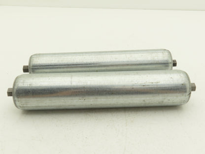 Hytrol 1.9"x 9"BF Steel Gravity Conveyor Roller 7/16" Hex Axle  Lot of 2