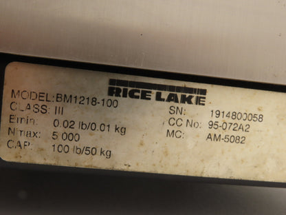 Rice Lake BM1218-100 BenchMark 12x18" Weigh Scale 100Lb Counterpart Display