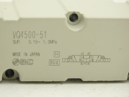 SMC VQ4500-51 Pneumatic Solenoid Valve 3-Pos 24VDC