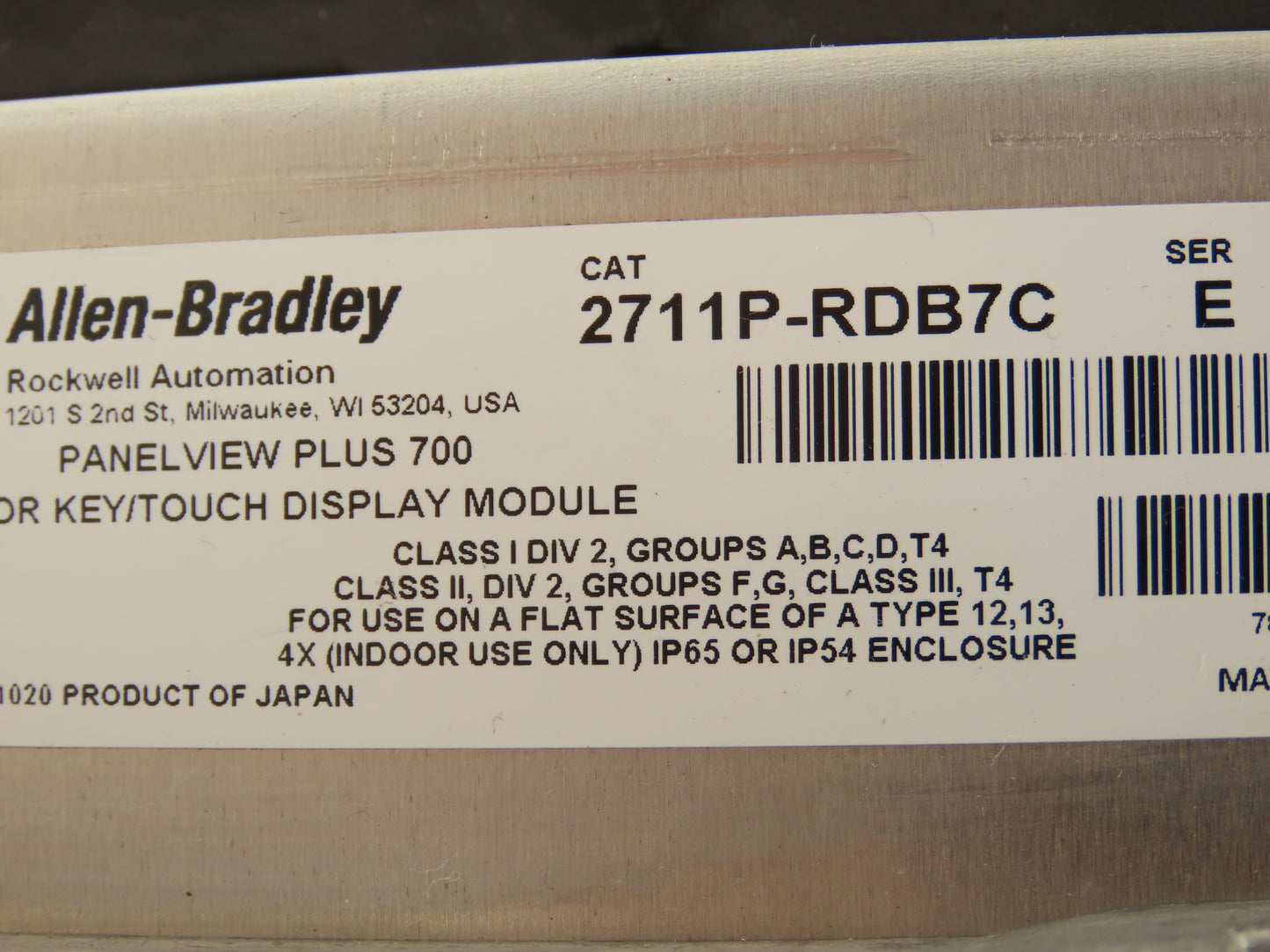 Allen Bradley 2711P-B7C4A8 PanelView Plus 700 Keypad/Touch W/Module 2711P-RDB7C