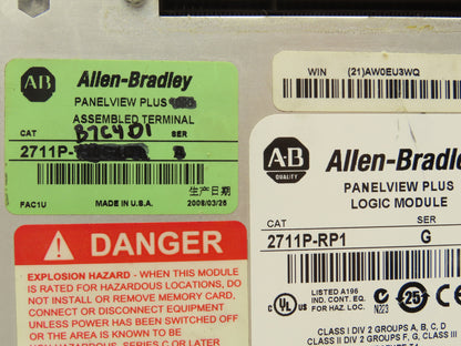 Allen Bradley 2711P-B7C4D1 HMI PanelView Plus 700 Operator Interface 2711P-RP1