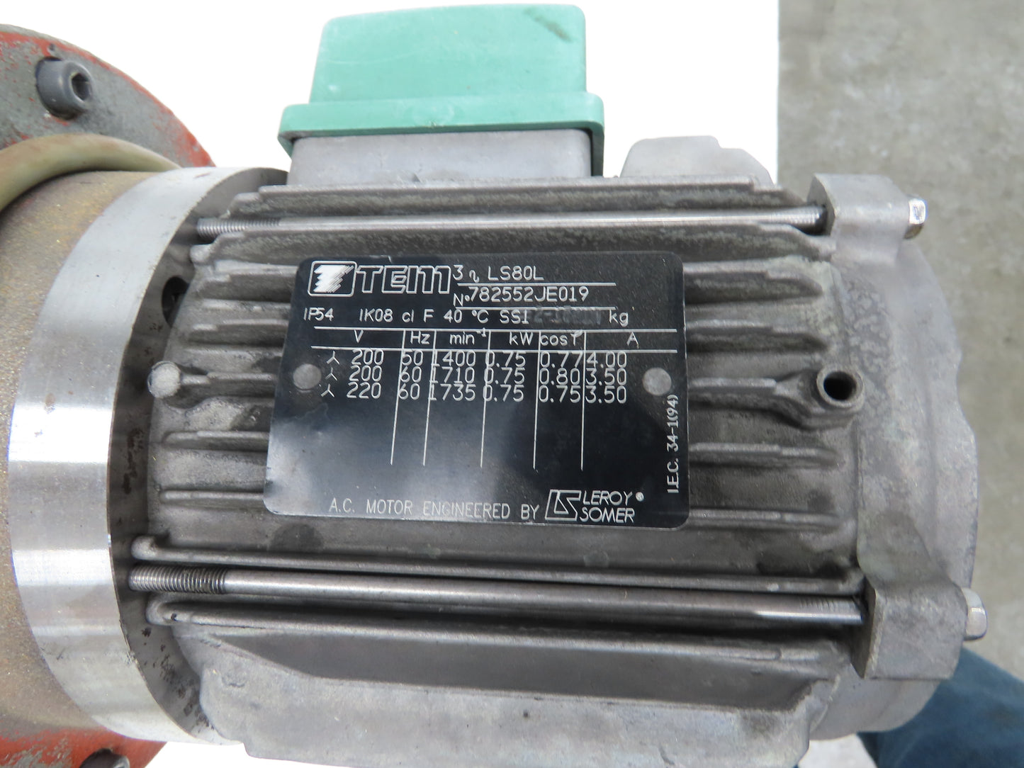Mori Seiki SH630 Milling Machine Gearbox Top Mount 220V 3Ph 0.75kw Limit Switch