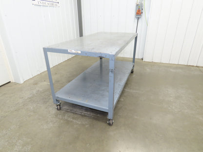 Mobile Machine Table 12 Gauge Steel Top Base Table Work Bench 72x34x36"