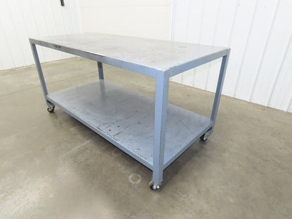 Mobile Machine Table 12 Gauge Steel Top Base Table Work Bench 72x34x36"