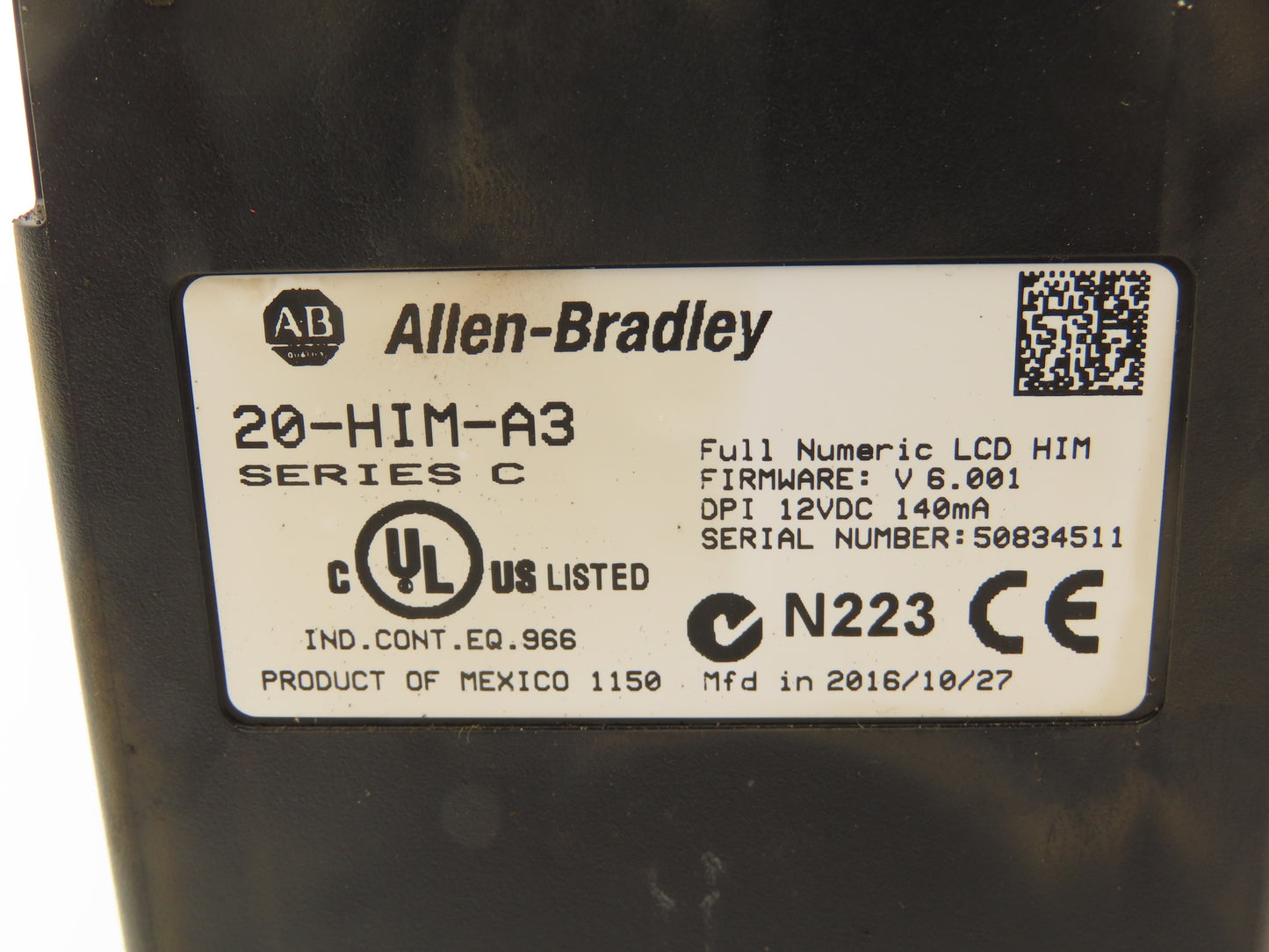 20B D 5P0 A 3 AYNANC0 PowerFlex 700 AC Drive 3HP 480V 3Ph Ser B FRN 10.002 READ