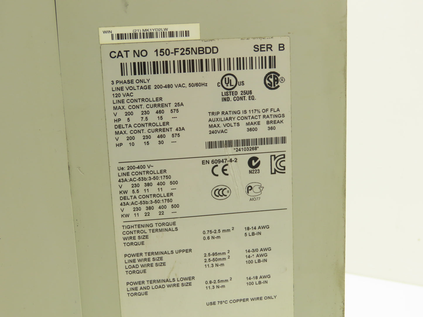 Allen Bradley 150-F25NBDD SMC Flex Soft Start Control Module 30 Hp 480V 3Ph READ