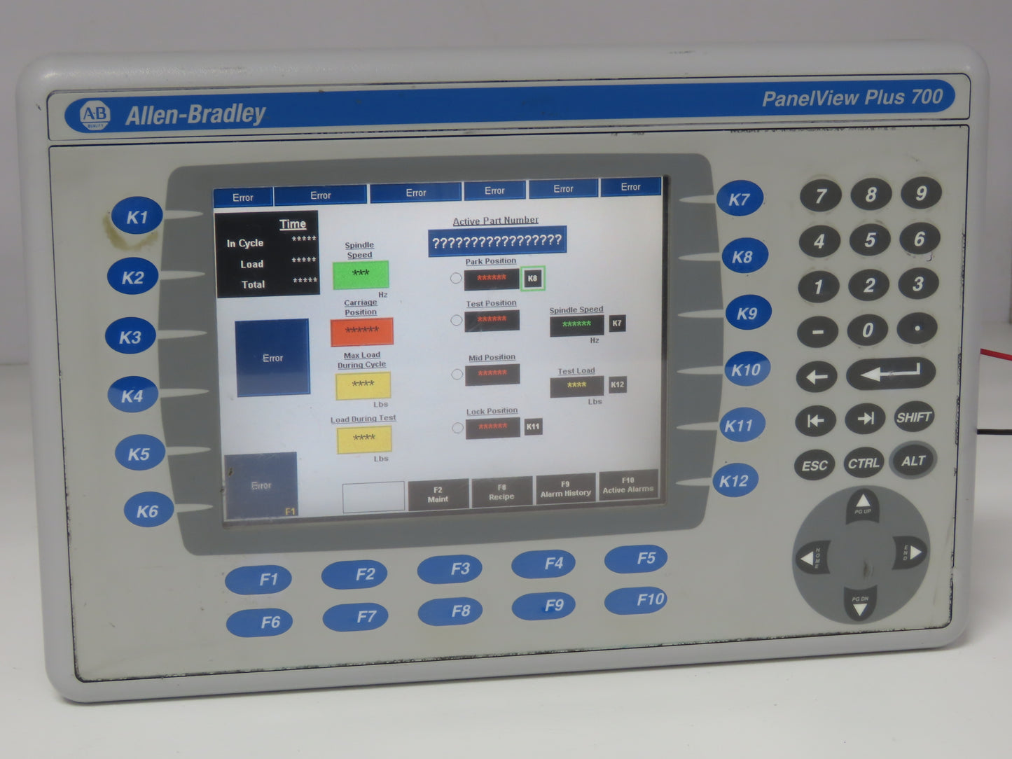 Allen Bradley 2711P-B7C4D8 PanelView Plus 700 Graphic Terminal Touch Screen 24V