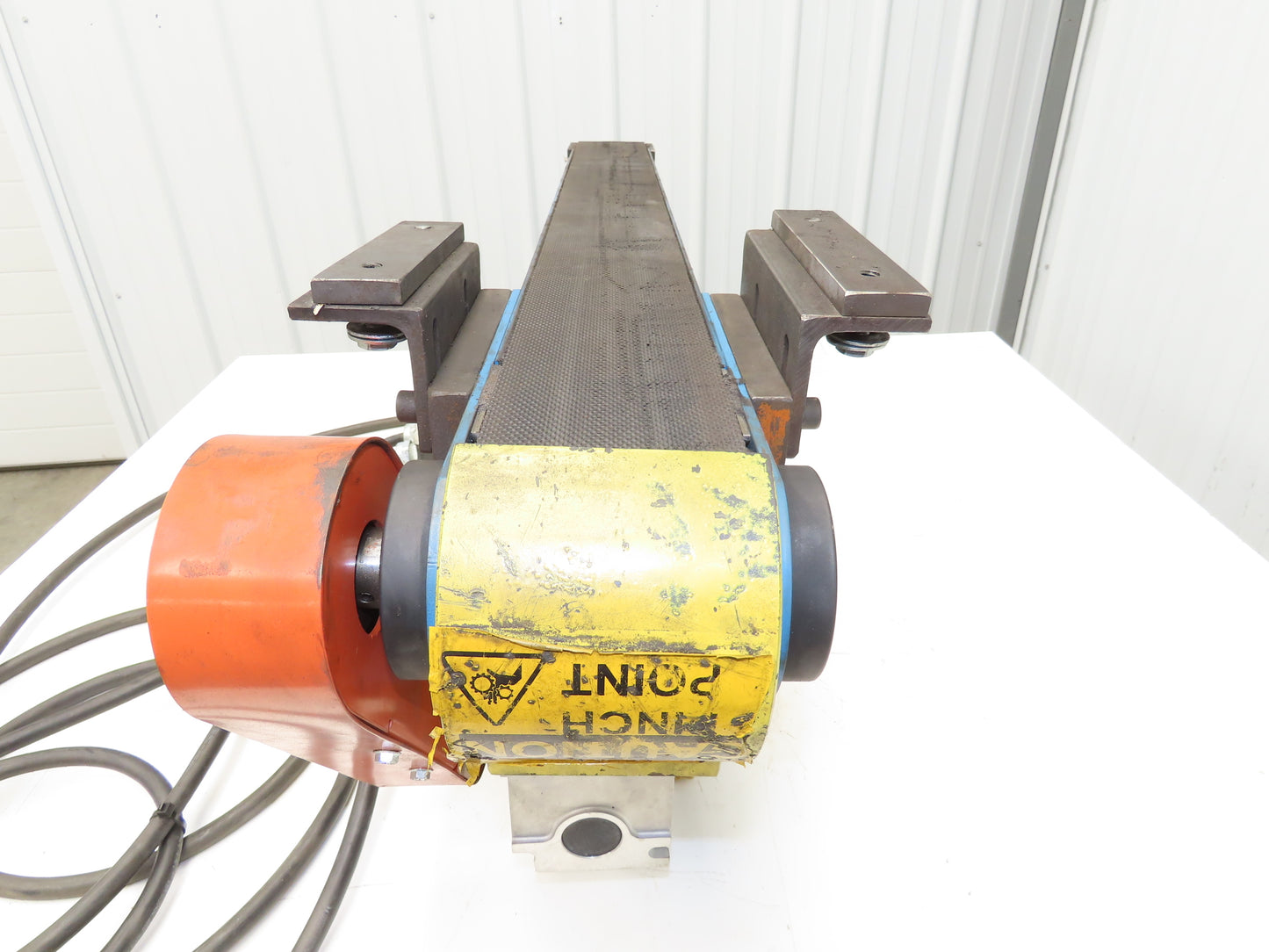 Bunting 4"x 40"L Magnetic Slider Bed Conveyor 3.5"Belt 115V 44FPM Chain Drive